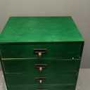 Desktop Drawer Organizer - Large Wooden Drawers Vintage Box with Drawers Paper Storage File Folder Organizer Library Card Catalog Cabinet (L-GREEN)