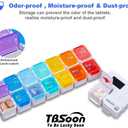 7 Day Medicine Pill Organizer, 4 Reminder Alarms, Loud Sound, 14 Large Compartments, Large Screen, Moisture-Proof, Travel Weekly/Daily Pill Box/Organizer/Case/Container/Dispenser, AM/PM 2 Times a Day
