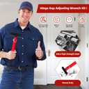 CZA Door Hinge Adjustment Tool, Professional 4 in 1 Hinge Gap Adjusting Wrench Kit for Cabinet Doors and Furniture Assembly, Heavy Duty Painted Steel Hinge Bender Wrench with Rubber Grip