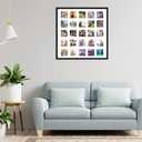 CountryArtHouse Black Collage Frame With Mat - 22x22 Solid Wood Frame For (25) 4" x 4" Photos - Black Matted Instagram 4x4 Collage Photo Frame with Mat with Multi Opening Picture Matte, 25 Photos Square