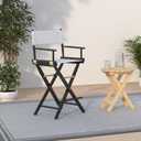 Casual Home 30" Director's Chair Black Frame-with White Canvas, Bar Height