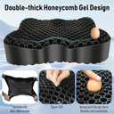 Cooling Gel Seat Cushion, Thickened Big Breathable Honeycomb Design Absorbs Pressure Points Gel Cushion with Anti-Slip Cover Cooling Seat Cushion for Office Chair Home Car Seat Cushion for Wheelchair