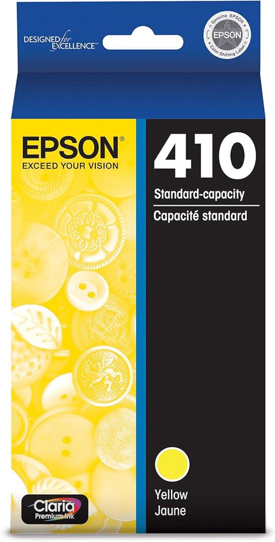 EPSON 410 Claria Premium Ink Standard Capacity Yellow Cartridge (T410420-S) Works with Expression Premium XP-530, XP-630, XP-640, XP-7100, XP-830