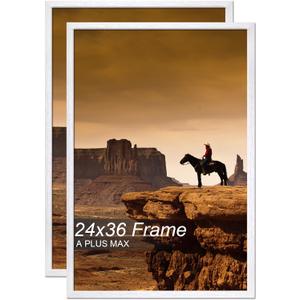 A PLUS MAX 24x36 Picture Frame Set of 2 White Light Weight Wall Mount