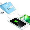 iHome 4 Port USB Charging Hub, 3 USB-A, 1 USB-C, Smartphone Dock, 6ft Power Cord, Lightweight & Portable