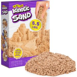 Kinetic Sand, 5.5lbs (2.5kg) Natural Brown Play Sand for Arts and Crafts, Sandbox, Sensory Toys, Holiday Gifts & Stocking Stuffers for Kids Ages 3 and up