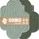 OHMO-Cactus Lick Mat for Dogs and Cats(2 Pack) Easy to Clean Pet Slow Feeder with Suction Cups, Licking Pad for Anxiety Relief and Boredom Reduction(Cactus&Light Green) (Medium)