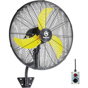 FUGOO 24'' Outdoor Oscillating Wall Fan With All Sealed Brushless DC Motor, 4-Speed Waterproof Outdoor Fan, Heavy Duty Industrial Wall Mount Fans for House,Patios, Commercial, Garage, Warehouse