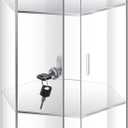 Colingmill 24'' H Rotating Jewelry Display Case with Lock and Keys, 360-degree Locking Acrylic Clear Cabinet for Collectibles, Safe Showcase for Office Retail Store Bread Holder