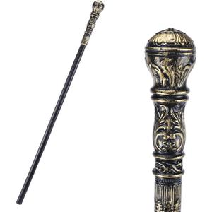 GORGECRAFT Antique Cane Vintage Walking Stick Halloween Party Decorative Cosplay Costume Cane Handle Knob Costume Accessories for Halloween Party Supplies Dress Pimp Prop Support Adults