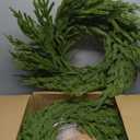 24 Inch Real Touch 2 Pcs Norfolk Pine Wreath Christmas Decorations for Front Door, Artificial Plants Green Christmas Wreath with Lights Home Decor, Xmas Decor for Mantel Wall Holiday Winter Decor