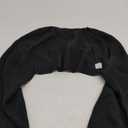 Women Open Front Ribbed Knit Crop Bolero Drop Shoulder Long Sleeve Solid Loose Fit Knitted Crop Cardigan Shrug (Large, Black)