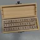 42Pcs Wooden Rubber Stamps Number Letter Alphabet Stamps Mini Cute DIY Stamps Set for Craft Decorating Scrapbooking and Wedding Invitation Cards (42pcs)