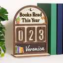Books Read This Year Counter Valentines Day Gifts For Women Readers, Personalized Book Counter Tracker Bookshelf Decor, Bookish Gifts Accessories For Book Lovers, Bookworm, Bookclub Stocking Stuffers