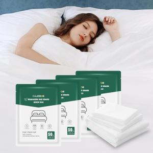 4 Pack Disposable Bed Sheets Queen, Disposable Travel Sheets for Travel with Quilt Cover and Pillowcase, Disposable Bedding Travel Bedding Disposable Sheets for Hotel Hospital