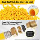CSST Gas Line 70Ft 3/4'', Professional Underground Flexible Gas Line with 2 Brass NPT Fittings & Gloves, Contractor-Grated Stainless Steel Propane Hose for Grill, Heater, RV Conversion