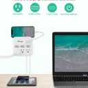 Alitayee Wall Outlet Extender Surge Protector, USB Power Strips with Individual Switches and 15.5W Type-C Fast Charging Ports for Cell Phone,Home,Office,Dorm ETL Listed White