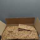 Trademark Innovations Large Foldable Rectangle Woven Wicker Basket Bins for Storage (Set of 4)