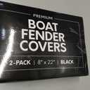 Byllstore Boat Fender Covers | Black & Navy Blue | 1, 2 & 4-Pack | Polyester (2-Pack, Black, 8″ x 22″)