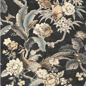 Surface Style - Peel and Stick Wallpaper, Floral Wallpaper for Bedroom, Powder Room, Kitchen, Self Adhesive, Vinyl, 30.75 Sq Ft Coverage (Passerine Pavilion Collection, Charcoal)