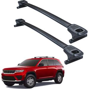 DBXB-RV Roof Rack Cross Bars Compatible with for 2021-2026 Jeep Grand Cherokee L and 2022-2026 Grand Cherokee WL, Heavy Duty 300lb Full Aluminum Black Matte.