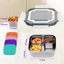 Set of 2 Snackle Box Container Stainless Steel Conntainers with Lids 10 Pack,2 Large Stainless Steel Container(1.5qt) and Set of 8 Snack Containers,Convenient to Carry,Suitable for Picnics and Travel