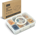 Divided Serving Tray for Candy, Condiment, Fruits and Nuts - Dishwasher Safe Snackle Box Container with Lid - Portable Charcuterie Board for Parties, Picnics, Travel and On-the-Go Snacking (8 Cups)