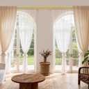 KAMANINA Gold Double Curtain Rod 36 to 72 Inches (3-6 Feet) Window Telescoping Drapery Rods, 1 Inch Heavy Duty Curtain Rods for Windows, Twisted Cage Ends, Fewer Rods, Easier Install