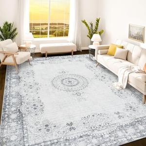 Istana 9x12 Area Rug - Grey/Gold 9 x 12 Area Rugs for Living Room - Foldable 9x12 Rugs for Bedroom/Living Room Rug - Stain Resistant Washable Rugs - Eco-Friendly Area Rugs