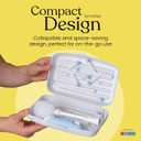 Travel Baby Bottle Drying Rack, Airplane Essentials Cleaning kit Organizer | Bottle Brush Cleaner, Drying Rack Compact, Large Capacity (Blue)