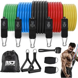 Resistance Bands,Exercise Bands,Resistance Bands for Working Out with Handles for Men and Women,Workout Bands with Door Anchor and Ankle,Strength Training Home Gym Equipment