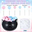 62 Pcs Halloween Gender Reveal Party Decoration a Baby Is Brewing Bubbling Cauldron Set Party Centerpiece 1 Crucible with Cotton 60 Blue Pink Balls Decor