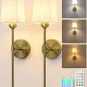 EZVALO Battery Operated Wall Sconces Set of 2, 7500mAh, RGB, Rechargeable Wall Lights with Remote, Dimmable, Magnetic Bulbs, No-Wiring Installation, Wireless Wall Lamps for Bedroom, Living Room, 24 inches