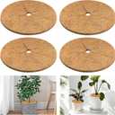 Legigo 4pcs Coconut Fiber Mulch Ring Tree Plant Protector Mat, 11.8 Inch Natural Coco Coir Tree Protection Ring Plant Pot Soil Cover, Tree Rings Disc Plant Cover for Indoor Outdoor Plants, Landscaping