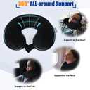 SAIREIDER Travel Pillow 100% Pure Memory Foam Travel Neck Pillow, Airplane Pillow for TravelingCarHomeOfficeWashable CoverBlack