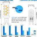 Ziomitus G9 Led Bulbs 40W 35W Dimmable Halogen Replacement,No Flicker G9 4W Led Bulbs Clear,2700k Soft Warm White, AC120V Bi-pin G9 T4 LED for Chandelier Wall Pendant Ceiling Lamps(10Pack)