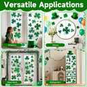 3 x Unique Shamrock Design - St. Patrick's Day Window Clings, 8 Sheets Window Decals Decorations for Home, Office, Classroom, Indoor Spring Stickers Decor