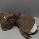 Brown Pinch Pleated 100% Blackout Linen Bedroom Curtains 96 Inch Length Double Layer Pleat Curtains Ring Hooks Back Tab Black Out Room Darkening Drapes 96 Inches Long Living Room Dutch Cocoa