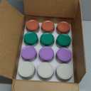 Hoa Kinh 9oz 12Pack Overnight Oats Jars with Lids, Leak Proof Small Jars for Overnight Oats, Cereal, Clear Empty Glass Jar with Lids for Kitchen(Red, Green, Purple and White)