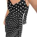 Verdusa Women's Vintage Polka Dots Halter Dress Wedding Guest Ruffle Maxi Dresses M