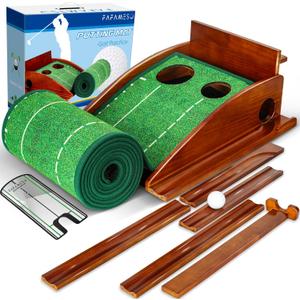 Golf Putting Mat for Indoor, Putting Green Training Equipment with Ball Return, Mini Golf Practice Training Aid for Home and Office, Golf Gifts for You