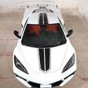 Auto Racing Body Stripe Decal Compatible with Chevrolet Corvette C8 2020-2023, Car Hood Stripe Vinyl Sticker, Full Body Race Stripes C8 Sticker Accessories (Black)