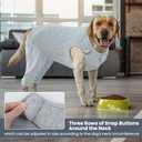 IDOMIK Dog Recovery Suit,Dog Leg Sleeve to Stop Licking Rear Legs,Thigh Wound Protective Sleeve,Male Female Pet Surgical Clothes,Doggy Surgical Suit with Pants Cover,Cone Collar Alternative,Grey,S