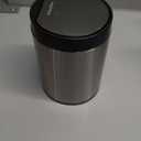 Mini Trash Can for Desk 0.4 Gallon,1.5L Stainless Steel mini Desk Trash can with Lid,Tiny Trash Can for Desk with 1 Roll Bags for Office, Home, Car,(Brushed Gray) (Metallic Silver)