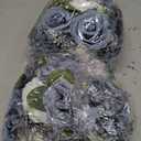 NUPTIO Flower Ball Arrangement Bouquet: 2 Pcs 9.4 inch Diameter Dusty Blue & White Rose Fake Flowers Balls for Wedding Centerpiece Decorations Artificial Flower Centerpieces for Tables