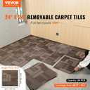 VEVOR Carpet Tiles Reusable, 24 PCS, 24"x 24", Squares Soft Padded Carpet, Carpet Floor Tiles Easy DIY for Bedroom Living Room Indoor Outdoor (Mixed Brown, 96 sqft/Box)