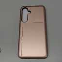 Nvollnoe for Samsung S25 Plus Case with Card Holder Dual Layer Heavy Duty Protective Case Hidden Card Slot Slim Wallet Cover for Samsung S25 Plus 6.7''(Rose Gold)