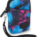 USA Gear Small Camera Case Compatible with Nikon Coolpix A10, S4300, S6900, W300, L22 & More - Digital Camera Sleeve Neoprene, Belt Loop, Wrist Strap, Pocket for SD Cards, Batteries (Galaxy)