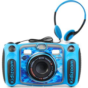 VTech Kidizoom Duo 5.0 Deluxe Digital Selfie Camera with MP3 Player and Headphones, Blue