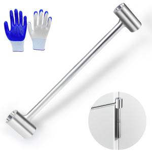 Door Hinge Adjustment Tool, 45# Steel Double-Ended Hinge Bender, 14mm & 19mm Gap Adjusting Wrench for Flag Hinges, Heavy Duty Door Repair Tool